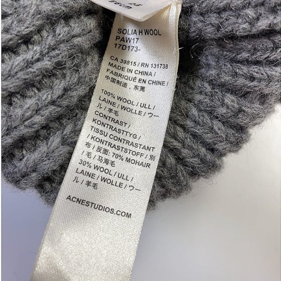 Acne Studios Grey Beanie w Pom Pom main image 4